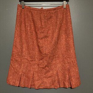 Talbots Womens Size 8 Red Wool Blend Tweed Style Pencil Classic Work Flare